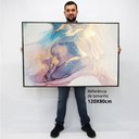 Ver imagem 2 de Quadro Decorativo em Canvas Abstrato Aquarela Luxo TaColado Moldura Flutuante 4,5cm Branca 120 x 80c