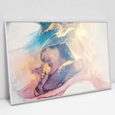 Ver imagem 1 de Quadro Decorativo em Canvas Abstrato Aquarela Luxo TaColado Moldura Flutuante 4,5cm Branca 120 x 80c