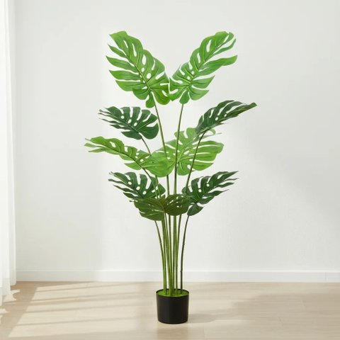 Planta Artificial Costela de Adão Artificial Planta com Folhagem Realista 1.20m