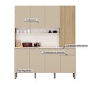 Ver imagem 5 de Armario de Cozinha Compacta 8 Portas 1 Gaveta York - Freijó/vanilla/riscatto Freijó