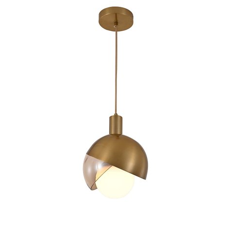 Pendente 20×20cm E27×1 Metal Bronze+vidro Conhaque