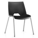 Ver imagem 1 de Cadeira Empilhável Fixa Liked F02 Base Aço Cinza Preto - Lyam Decor