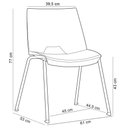 Ver imagem 3 de Cadeira Empilhável Fixa Liked F02 Base Aço Cinza Preto - Lyam Decor