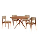 Ver imagem 2 de Conjunto Sala de Jantar Mesa Hope Tampo 120cm Redondo Laminado e 4 Cadeiras Hope Soft Marrom/Turim/I