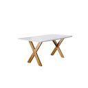 Ver imagem 2 de Mesa de Jantar 6 Lug 160cm Mel com Off White