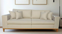 Ver imagem 1 de Sofá Turin Luxo Fixo Living Almofadas Decorativas Base de Madeira Vários Tecidos 2,10m