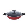 Frigideira Panela Wok 30 Cm Antiaderente Grande Tacho Com Tampa Vidro Vermelho - 1