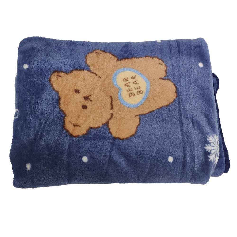 Manta Cobertor Infantil Mantinha Toque Macio Aveludado Urso - 2
