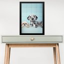 Ver imagem 1 de Quadro Decorativo Pet Shop - Cães e Gato 45x34cm - com Vidro:moldura Branca