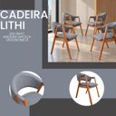 Ver mais imagens de Kit Cadeiras Lithi Confortáveis e Resistentes em Linho & Mesa Leda 90cm Compacta Design Versátil