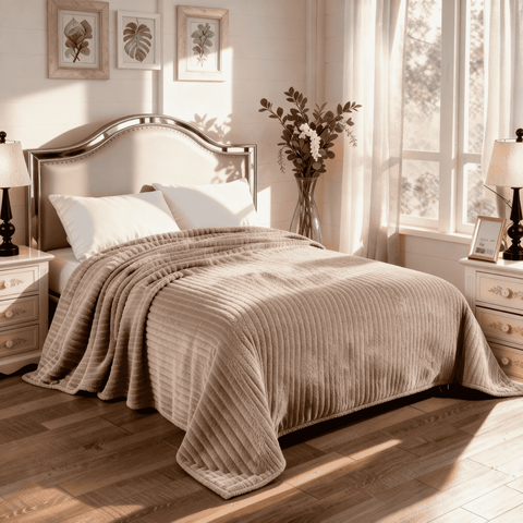 Manta Cobertor Casal Corttex Luster Canelada 180x220cm Microfibra Antialérgico Super Macio Premium