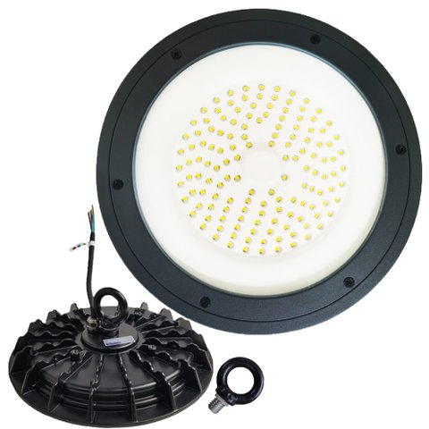 Luminária Ufo LED 200W Highbay 160º Galpao Empresa Industrias Segurança Area Externas