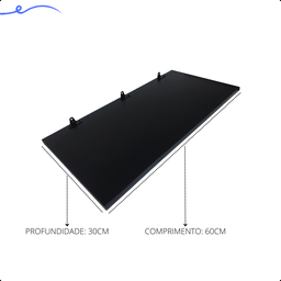 Kit 3 Prateleira Preta 60X30 + Suporte Flutuante Mdf  Organizadora Decoração Cozinha Banheiro Sala - 3