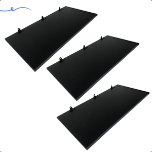 Kit 3 Prateleira Preta 60X30 + Suporte Flutuante Mdf  Organizadora Decoração Cozinha Banheiro Sala