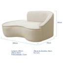 Ver imagem 5 de Kit Divã Recamier Orgânico Marrocos 200cm Lado Esquerdo e 2 Poltronas Amore Bouclé