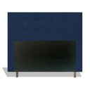 Ver imagem 1 de Cabeceira Estofada Lia 140 cm Para Cama Box Quarto Casal MV Estofados Veludo Azul Marinho