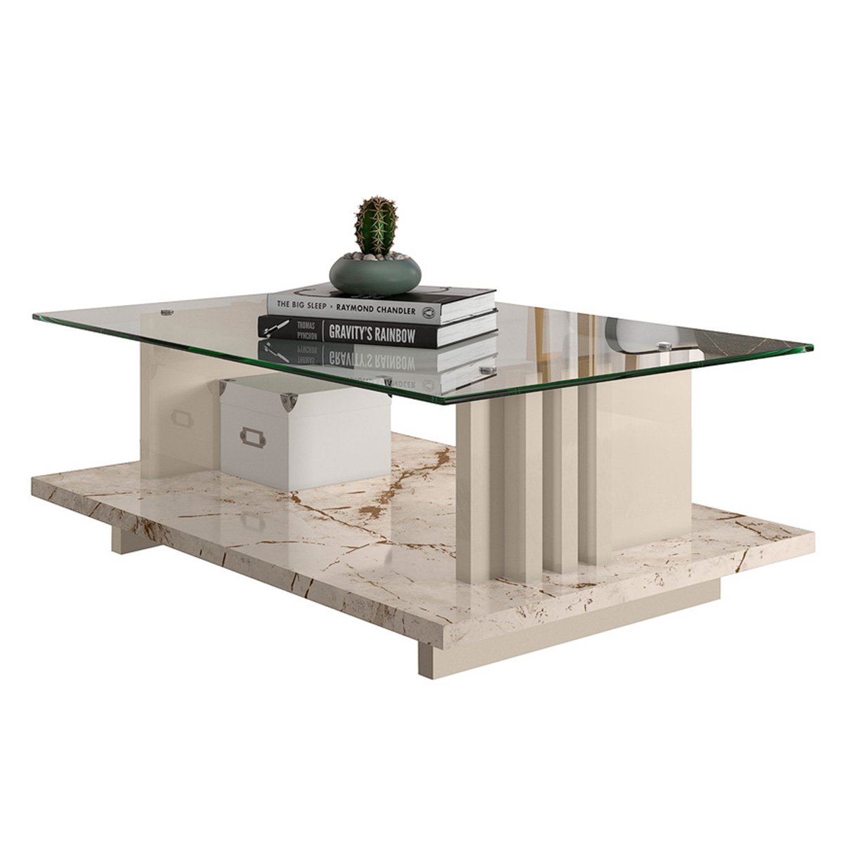 Mesa de Centro Frizz 90cm 304136 Calacata Off White Madetec