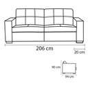 Ver imagem 5 de Sofá De Couro 3 Lugares Londres 206cm M06 Preto 450