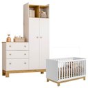 Ver imagem 5 de Berço Americano Mini Cama 4315 e Guarda Roupa com Cômoda 4970 Ambiente Q Encanto Slim Branco