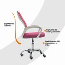 Ver imagem 3 de Cadeira de Escritório Oficial Esteirinha Mesh Giratória Rosa