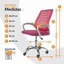 Ver imagem 4 de Cadeira de Escritório Oficial Esteirinha Mesh Giratória Rosa