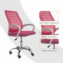 Ver imagem 5 de Cadeira de Escritório Oficial Esteirinha Mesh Giratória Rosa