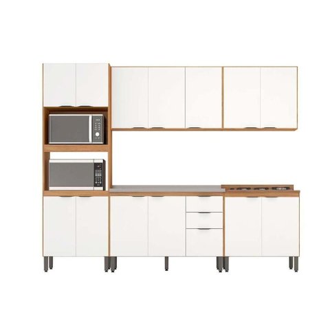 Kit Cozinha Modulada 5 Peças Firenze 2 Aéreos + 2 Balcões + 1 Paneleiro sem Pia Fmt009 Amendola
