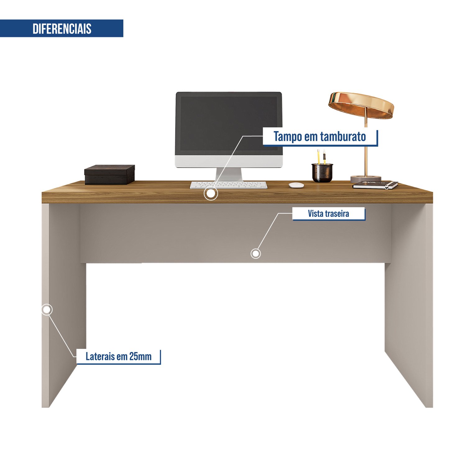 Mesa Mesinha Mdp Resistente Estabilidade Computador Estudos:cacao-lamina Mel - 2