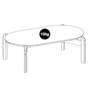 Ver imagem 6 de Mesa de Centro Oblonga Sala de Estar 06009 Off White Cedro Dcasa