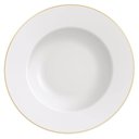 Ver imagem 1 de Prato de Jantar Raso Branco Borda Dourada Porcelana 28cm Eli