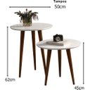 Ver imagem 2 de Conjunto 2 Mesas Retrô Pés Palito, Lateral e Apoio Havana - Branco - Comprar Moveis em Casa