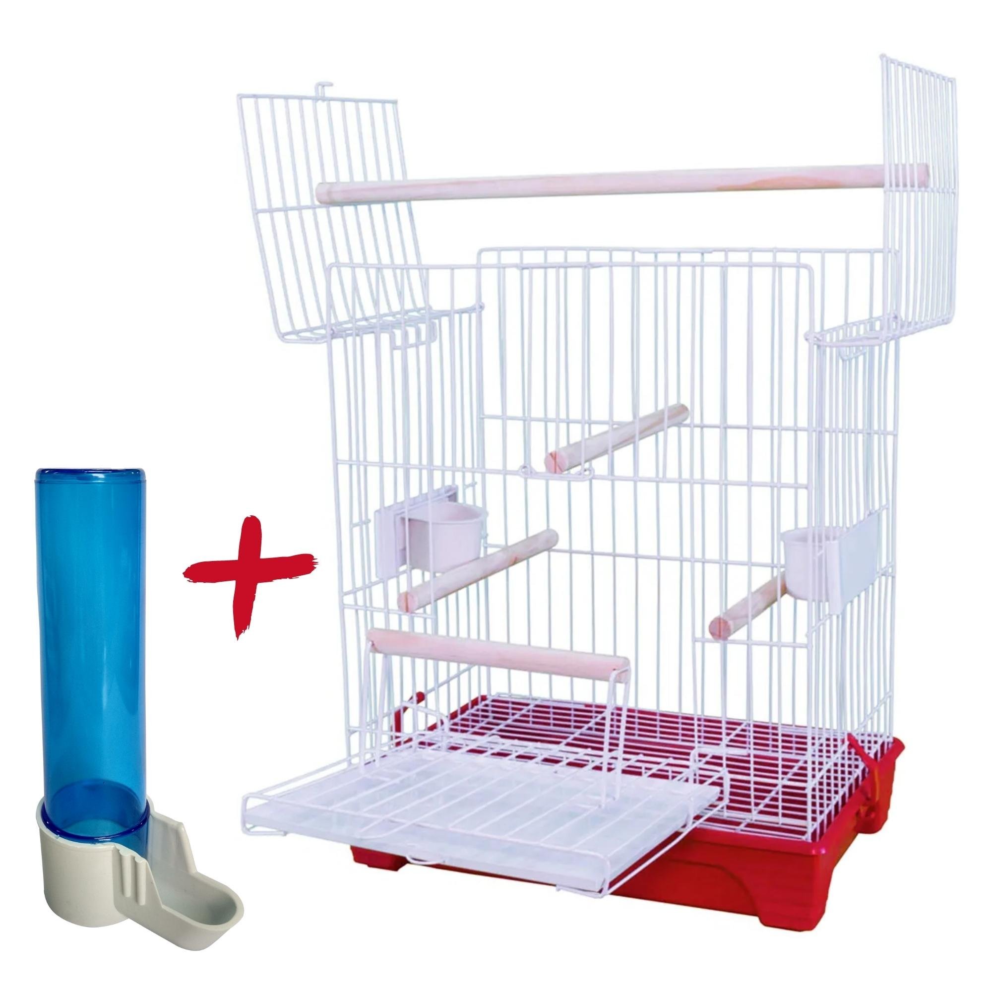 Kit Gaiola Triplex para Calopsita Bebedouro Pássaros - Vermelho ...