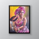 Ver imagem 1 de Quadro Umbanda Orixá Obá 33x24cm - com Vidro:madeira Preta