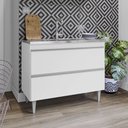 Ver imagem 1 de Balcão de Pia Esmeralda 100cm 2 Portas Basculantes Branco Maderatto Móveis