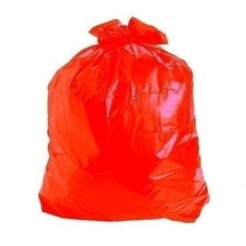 Kit com 10 Saco de Lixo 100 Litros Vermelho com 100 Unidades