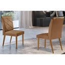 Ver mais imagens de Kit 2 Cadeiras Sala Jantar Melissa 2 Un Madeira Capuccino/suede Marrom - Rufato