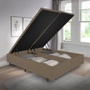 Ver imagem 1 de Cama Box com Baú King 193x203 com Pistão a Gás Courino Linho