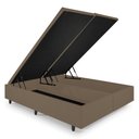 Ver imagem 3 de Cama Box com Baú King 193x203 com Pistão a Gás Courino Linho