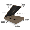 Ver imagem 4 de Cama Box com Baú King 193x203 com Pistão a Gás Courino Linho