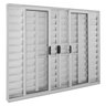 Janela Veneziana Alumínio 6 Folhas 2 Fixas com Grade Vidro Liso Tecno Master Integral 100x120x7, - 1