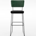 Ver imagem 5 de Kit 03 Banquetas Altas Sala de Jantar Fixa Allana L02 Facto Verde Musgo Linho Chumbo - Lyam Decor
