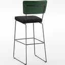Ver mais imagens de Kit 03 Banquetas Altas Sala de Jantar Fixa Allana L02 Facto Verde Musgo Linho Chumbo - Lyam Decor