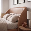 Ver imagem 6 de Cabeceira Estofada Alure para Cama Queen de 160cm Orgânica Curva Courissimo Camel - Desk Design
