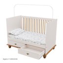 Ver imagem 4 de Berço Vira Cama em MDF 96cm x 79,5cm Joy Branco/Off White/Nogueira