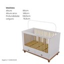 Ver imagem 3 de Berço Vira Cama em MDF 96cm x 79,5cm Joy Branco/Off White/Nogueira