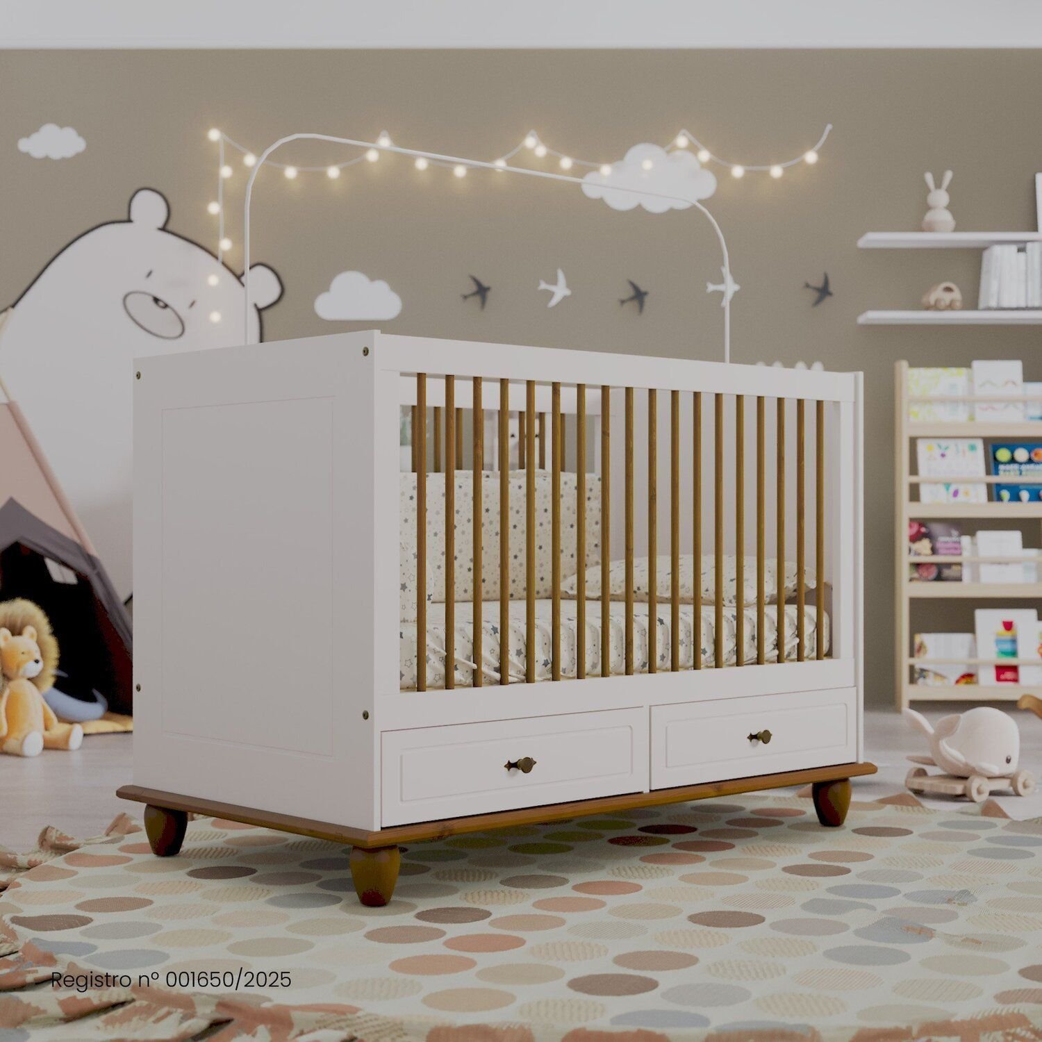 Berço Vira Cama em Mdf 96cm X 79,5cm Joy | MadeiraMadeira