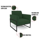 Ver imagem 6 de Kit 2 Poltronas Base Industrial Alta Preto Marisa Veludo D03 - D’Rossi Verde