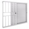Janela Veneziana Alumínio 3 Folhas com Grade Vidro Liso Integral Tecno Master 100x120x7,8cm - 1