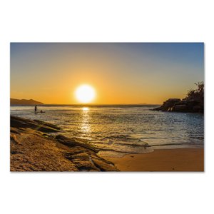 Quadro Decorativo Paisagem Praia com Moldura Caixa de 3cm de Profundidade,(100x70cm)