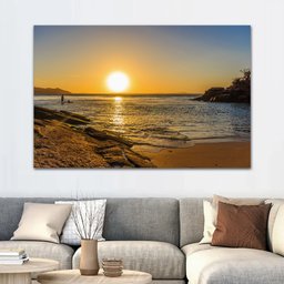 Quadro Decorativo Paisagem Praia com Moldura Caixa de 3cm de Profundidade,(100x70cm) - 2